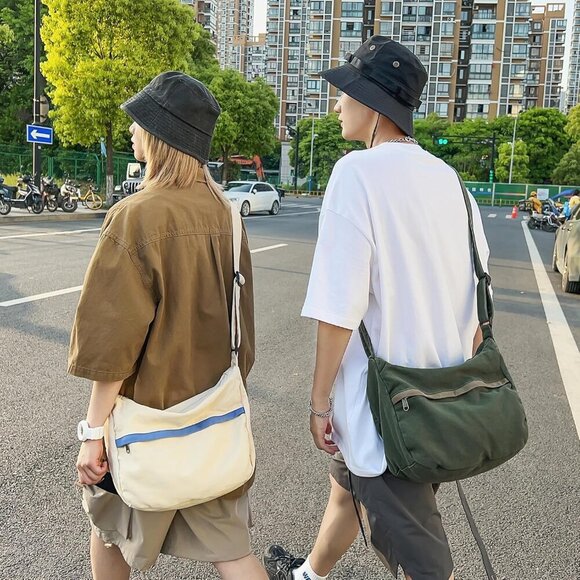 Youjare Canvas Messenger Bag Large Hobo Crossbody Shoulder Tote for Women - Picture 3 of 7